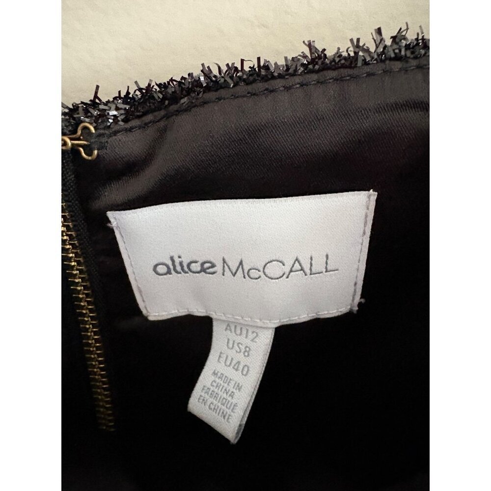 Alice McCall She's Electric Black Metallic Off Shoulder Mini Dress Size 8 - Picture 7 of 14